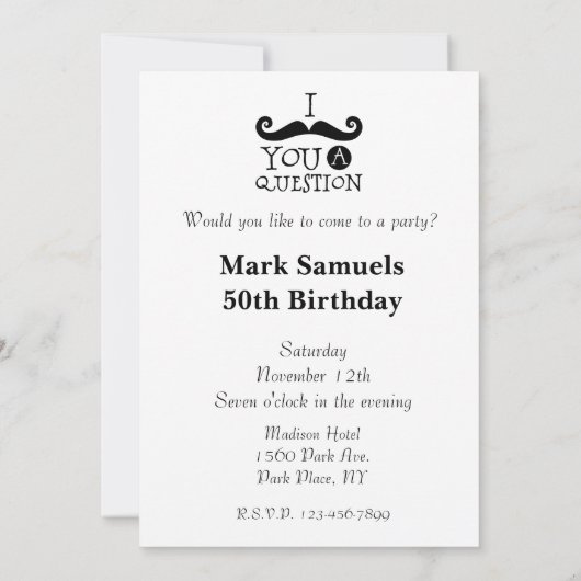 Mustang Einladung (Rückseite)