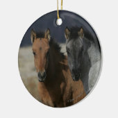 Mustang Foal Headshot Keramik Ornament (Links)