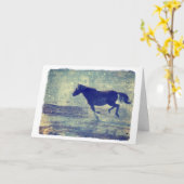 Mustang Gallop am Strand, Geburtstag Karte (Gelbe Blume)