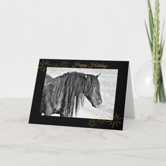 Mustang Happy Holiday Card Feiertagskarte (Vorderseite)