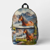 Mustang Horse AI Personalisiert Bedruckter Rucksack (Vorderseite)