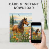 Mustang Horse Birthday Horse Lover Grußkarte Karte