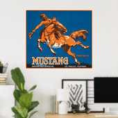 Mustang Horse Cowboy Los Angeles California USA Poster (Heimbüro)