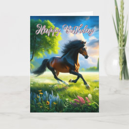Mustang Horse Happy Birthday Karte