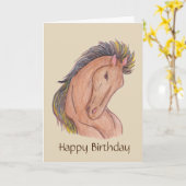 Mustang Horse Karte (Gelbe Blume)