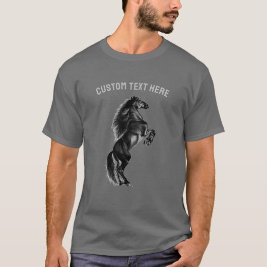 Mustang Horse T - Shirt mit benutzerdefiniertem Te (Vorderseite)