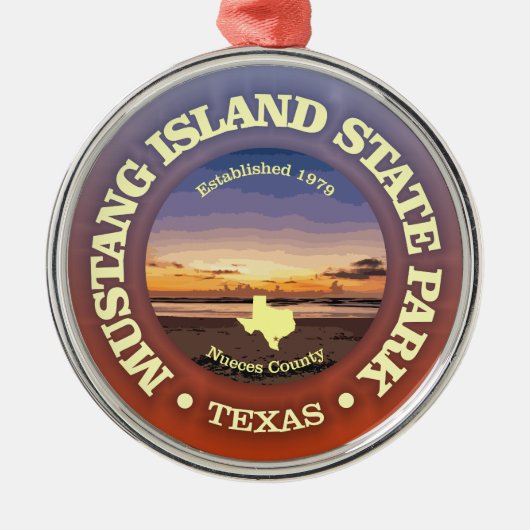 Mustang Island SP Ornament Aus Metall (Vorne)