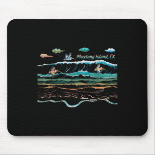 Mustang Island Texas Farbstoff Krawatte Pelican Be Mousepad