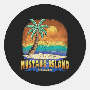Mustang Island Texas Vintag beängstigend Souvenir Runder Aufkleber