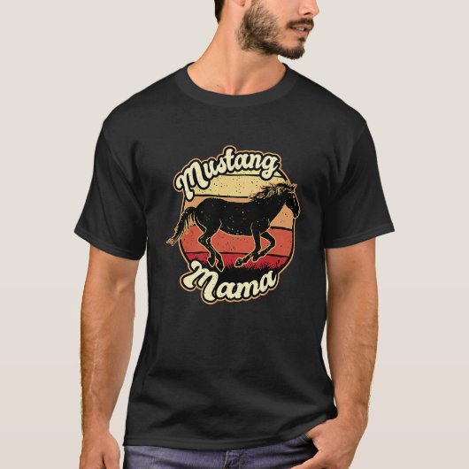 Mustang-Mama-Pferd T-Shirt (Vorderseite)