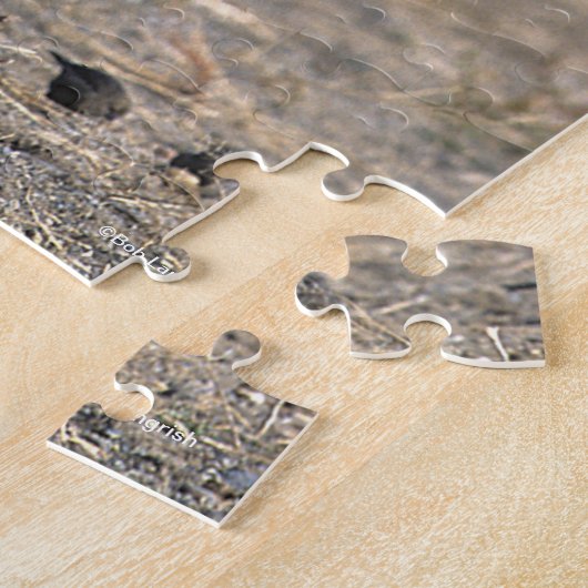 Mustang Mare und Foal Stehend mit Vögeln Puzzle (Seite)