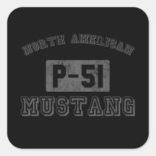 Mustang Na P-51 Quadratischer Aufkleber