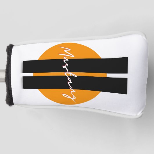Mustang Orange Golf Putter Cover Golf Headcover (Vorderseite)