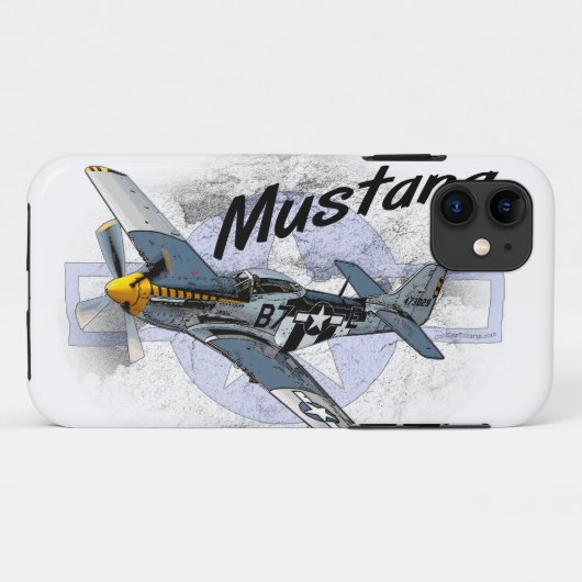 Mustang P51 Case-Mate iPhone Hülle (Rückseite (Horizontal))