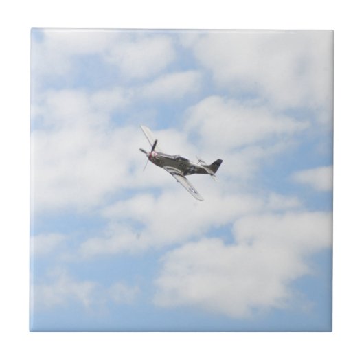 Mustang P51 im Flug Fliese (Vorderseite)
