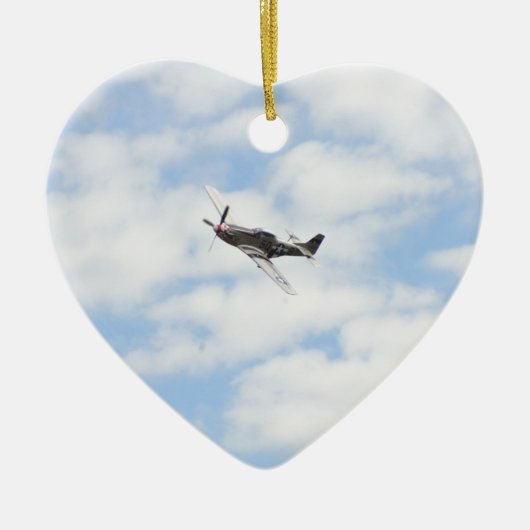 Mustang P51 im Flug Keramik Ornament (Vorne)
