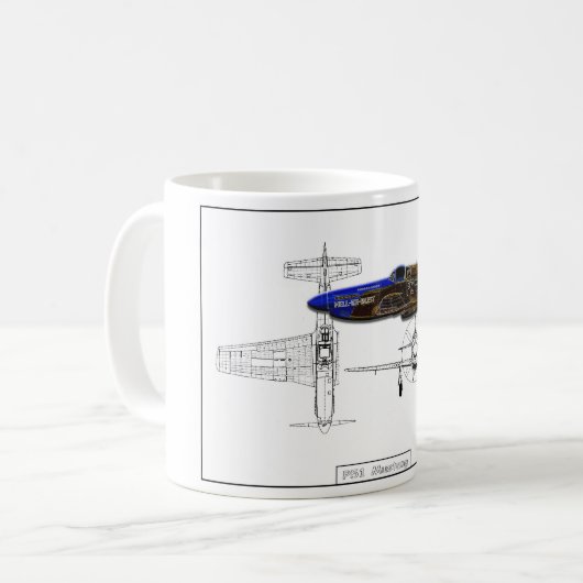 Mustang P51 Kaffeetasse (Vorderseite Links)