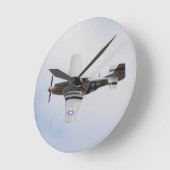 Mustang P51 Runde Wanduhr (Winkel)