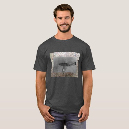 Mustang P51 über WW2 Deutschland T-Shirt (Vorne ganz)