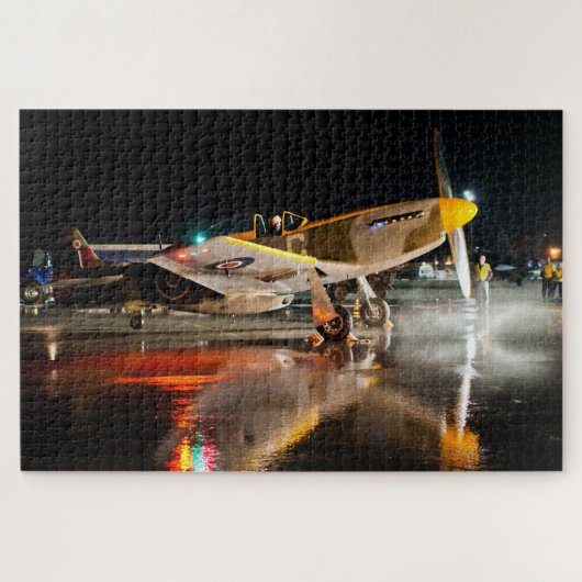 Mustang P-51 auf nassem Asphalt Puzzle (Horizontal)