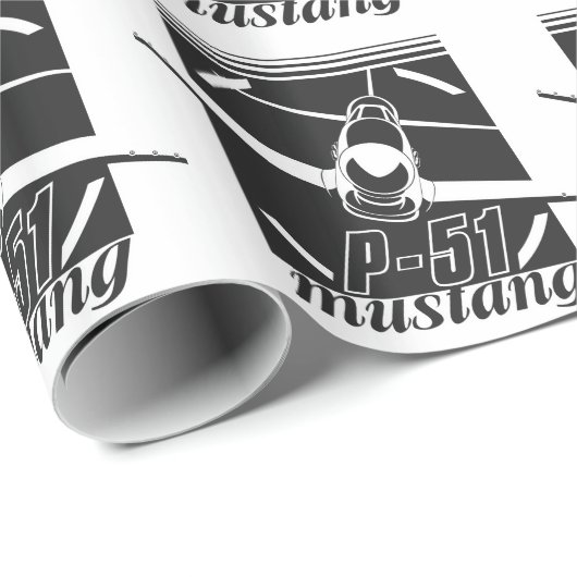 Mustang P-51 Geschenkpapier (Rolleneckpunkt)