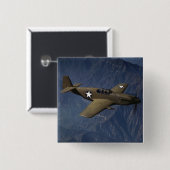 Mustang P-51 im Flug, 1942 Button (Vorne & Hinten)