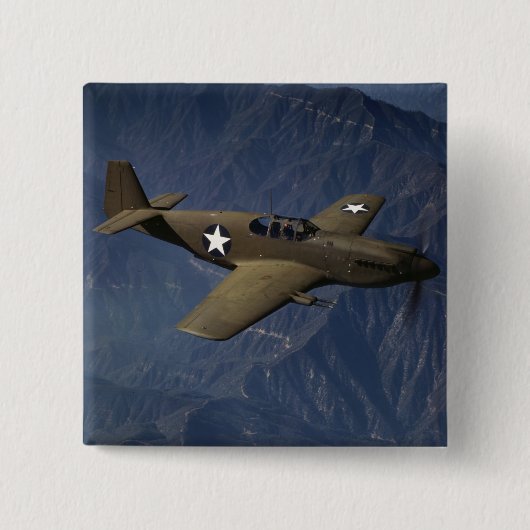 Mustang P-51 im Flug, 1942 Button (Vorderseite)