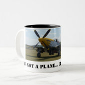 Mustang P-51 warbird airshow mug2 Zweifarbige Tasse (Vorderseite Links)