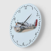 Mustang P-51D Luftfahrzeuge Große Wanduhr (Winkel)