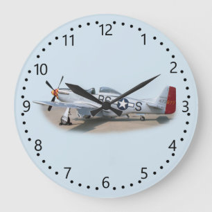 Mustang P-51D Luftfahrzeuge Große Wanduhr