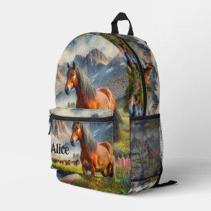 Mustang-Pferd AI Personalisiert  Bedruckter Rucksack