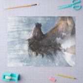 Mustang Pferd im Schnee Seidenpapier (Basteln)
