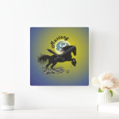 Mustang Pferdeliebhaber Quadratische Wanduhr (Zuhause)