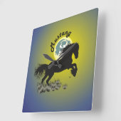 Mustang Pferdeliebhaber Quadratische Wanduhr (Winkel)