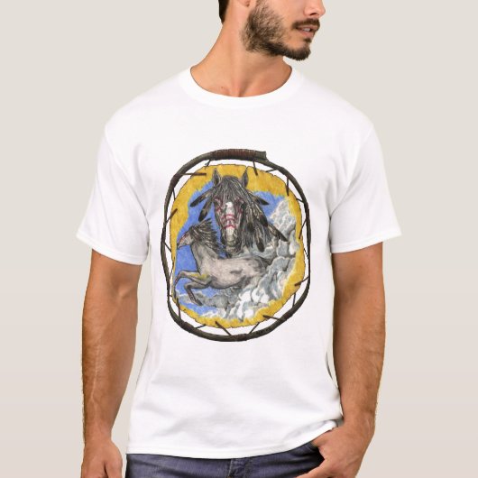 Mustang-PferdLakota Dummkopf-Krähen-Zitat-T - T-Shirt (Vorderseite)
