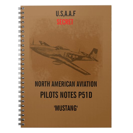 Mustang Pilots Notebook Notizblock (Vorderseite)