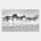 Mustang Run Rechteckiger Aufkleber (Vorderseite)