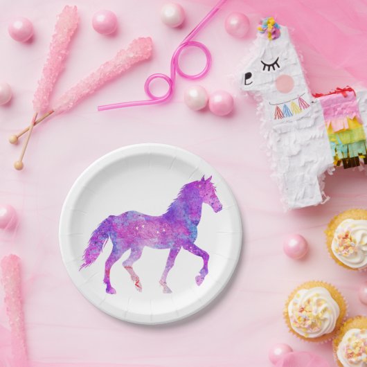 Mustang Silhouette - Hintergrundfarbe auswählen Pappteller (Party)