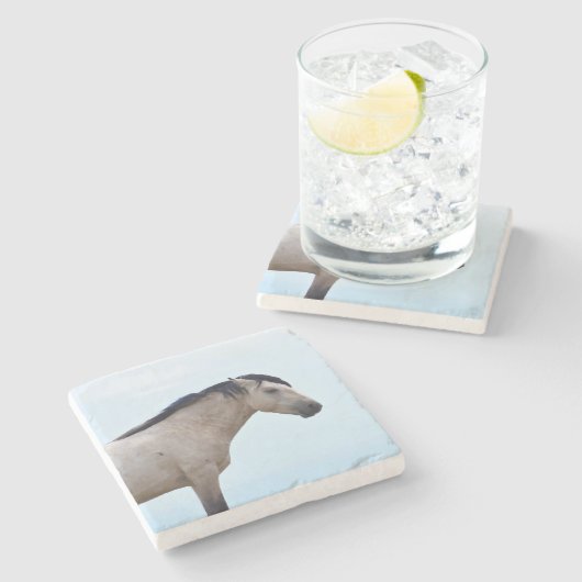 Mustang Stallions (4) - Untersetzer aus Marmorstei (Seitenansicht)