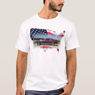 Mustang über amerikanischem Flag.png T-Shirt