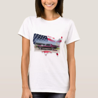 Mustang über amerikanischem Flag.png T-Shirt