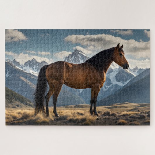Mustang und Berge Puzzle (Horizontal)