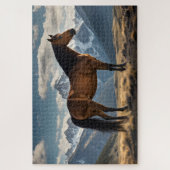 Mustang und Berge Puzzle (Vertikal)