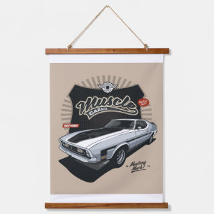 Mustang Wandteppich Mit Holzrahmen