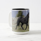 Mustang Wild Black Stallion und Cloud BeverageMug Zweifarbige Tasse (Vorderseite Links)