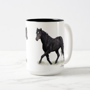 Mustang Wild Black Stallion und Cloud BeverageMug  Zweifarbige Tasse