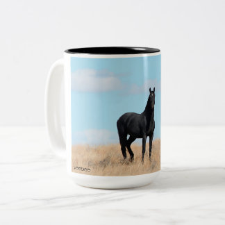 Mustang Wild Black Stallion und Cloud BeverageMug Zweifarbige Tasse