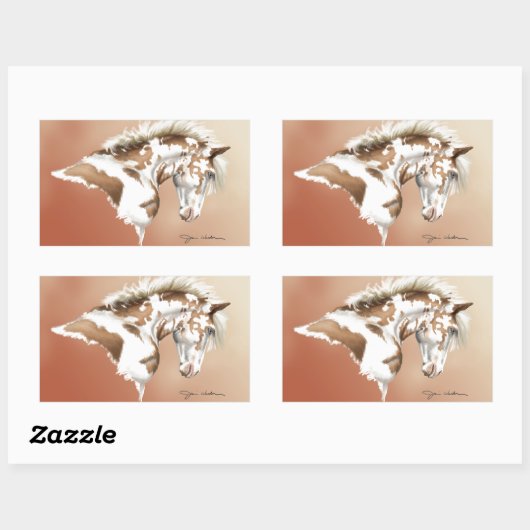 Mustang Wild Xtend Rechteckiger Aufkleber (Blatt)