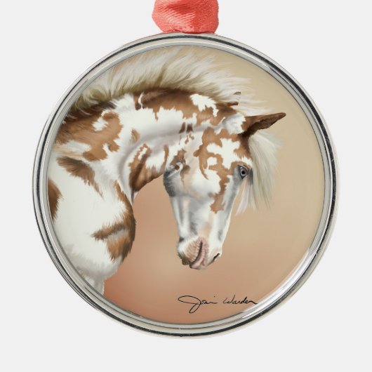 Mustang Wild Xtend Silbernes Ornament (Vorne)