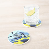 Mustangkämpfer des Weltkrieg-P-51 Sandstein Untersetzer (Seite)